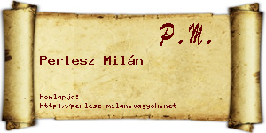 Perlesz Milán névjegykártya